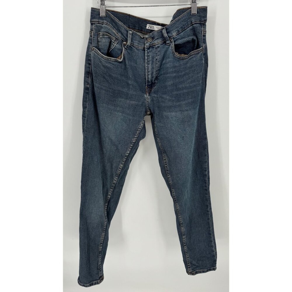 Zara Mens Blue Denim Straight Leg Jeans